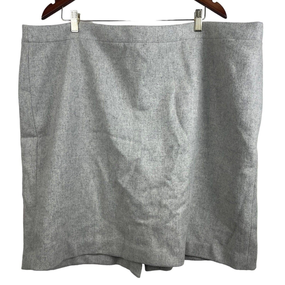 J. Crew Mercantile Plus Size 22 Wool Blend Double Serge Pencil Skirt Gray J4605